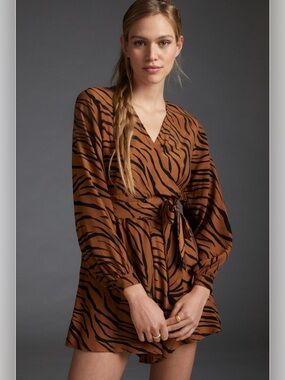 NWT Anthropologie FAITHFULL Lottie Zebra Striped Romper US 4